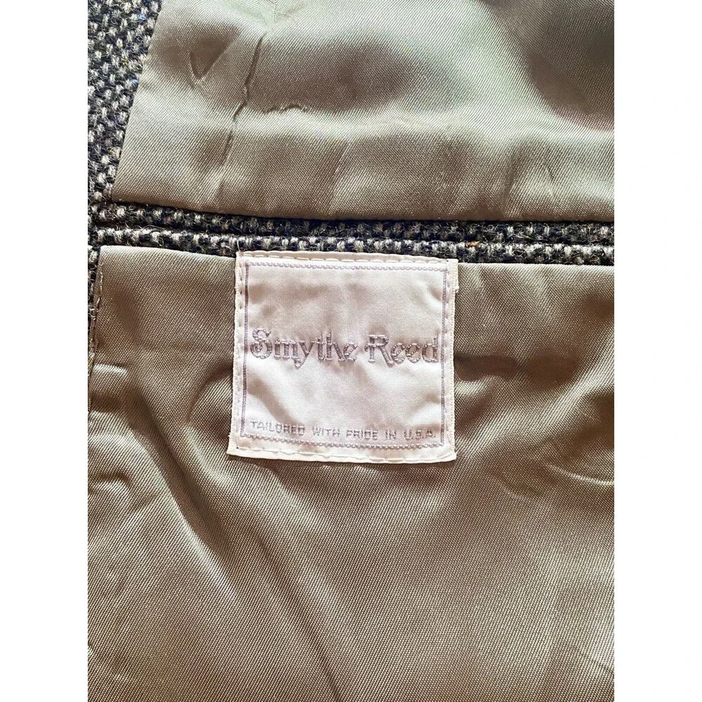 Sport Coat Mens 44L Textured Tweed Vintage USA Made Brown Gray
